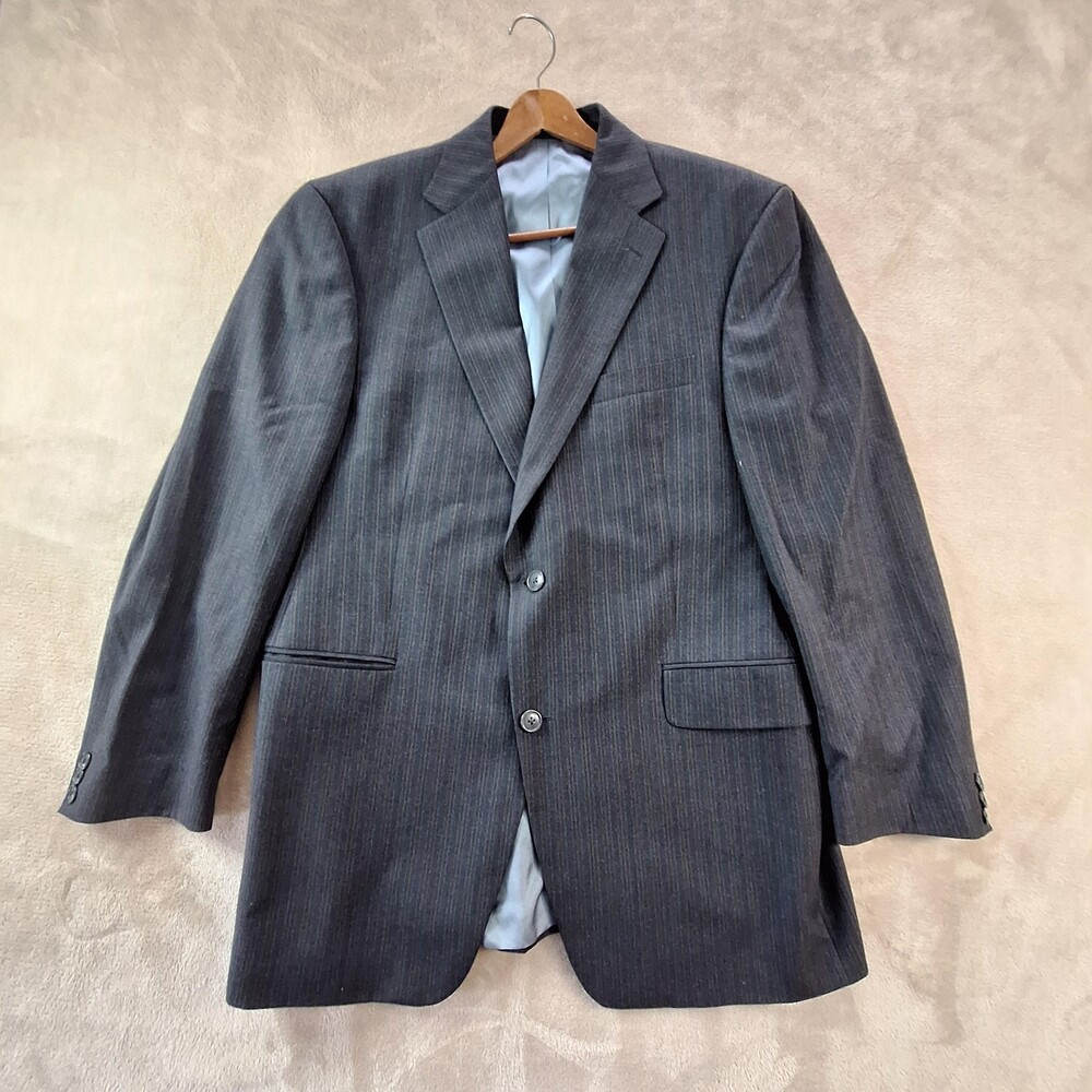 Silverstone Blazer Mens 42R Pinstripe Wool Super 150s Two Button Suit Jacket